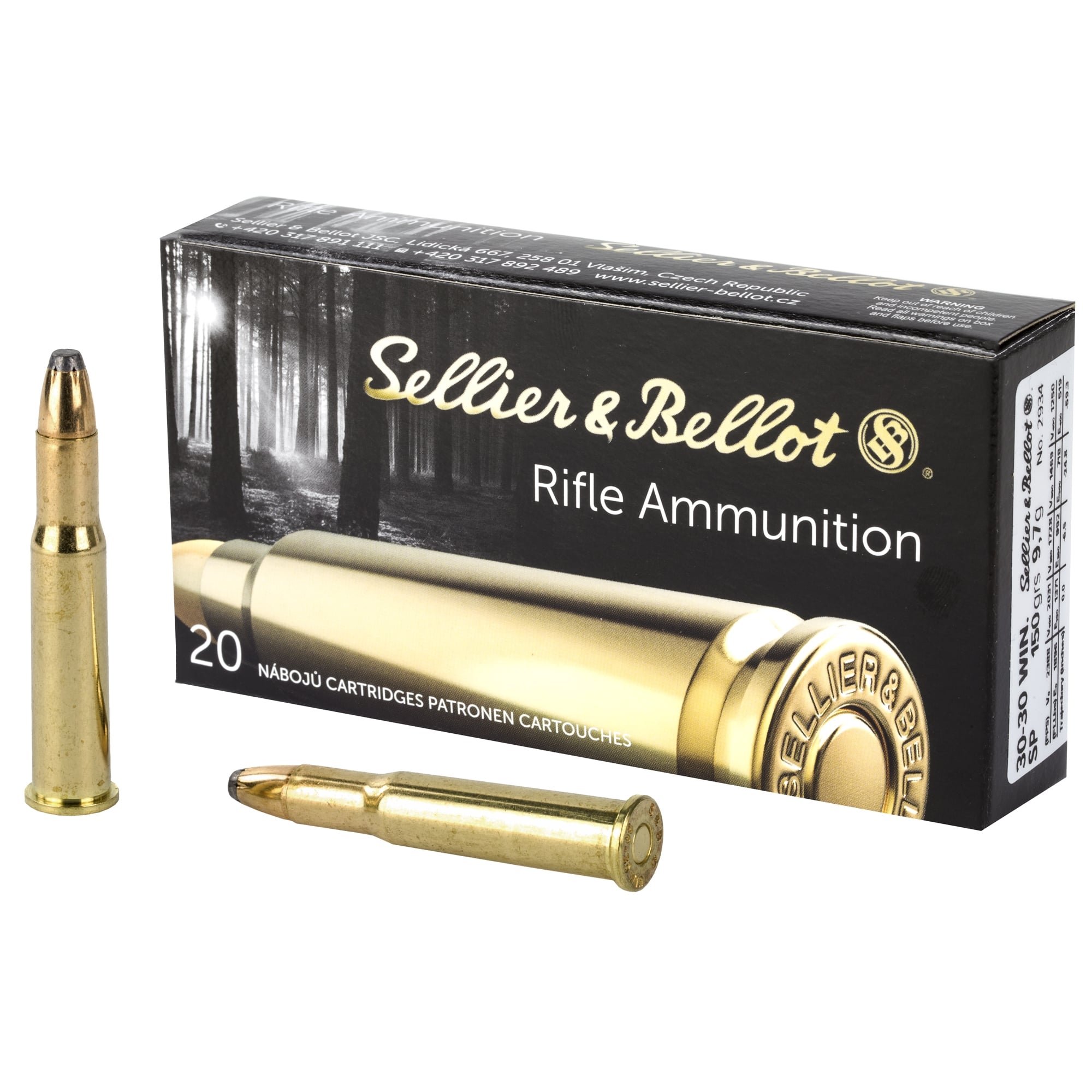 Sellier & Bellot .30-30 Winchester Ammo 150gr SJSP 20 Rounds