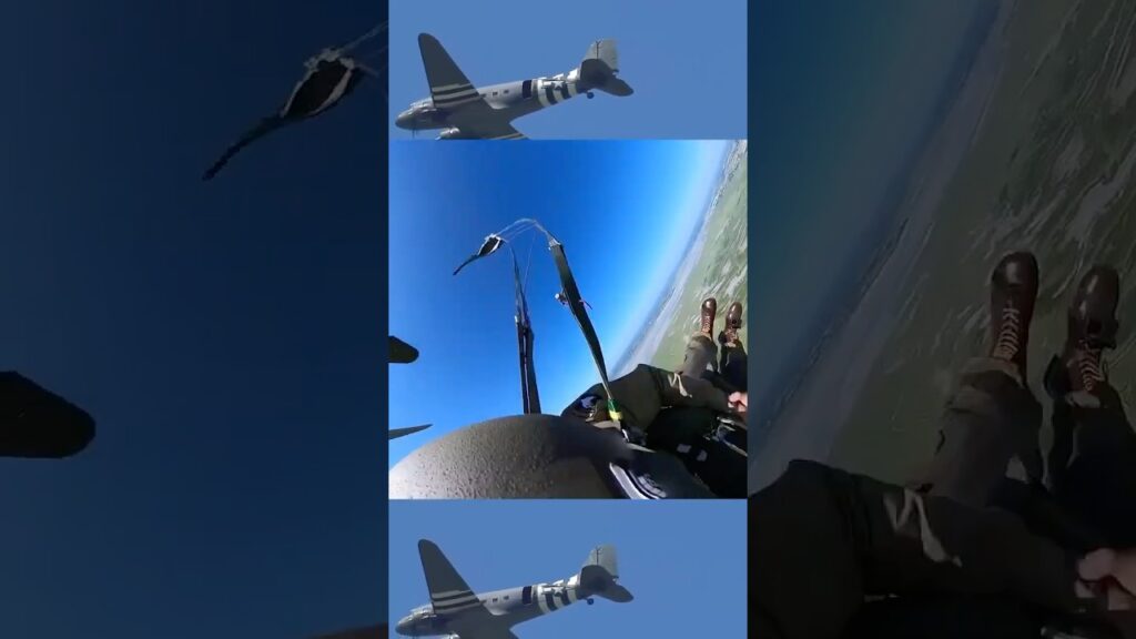 Parachuting into NORMANDY for D DAY 80TH ANNIVERSARY