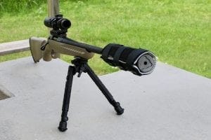 The Ruger American Rifle with a Banish .223 is still exceptionally light. This is a lean set-up.