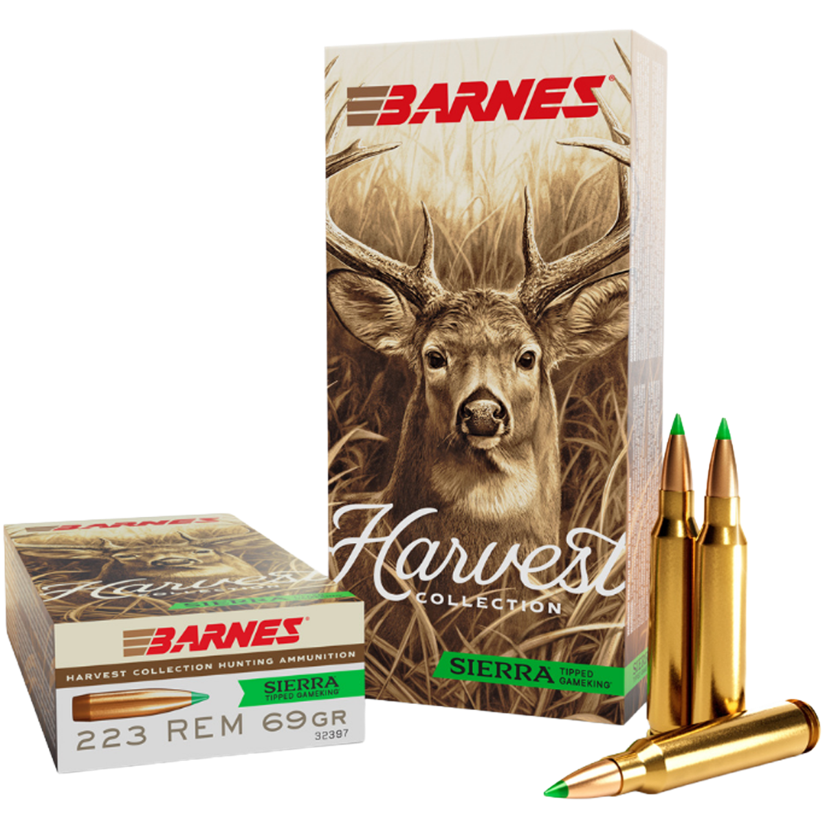 Barnes Harvest Collection .223 Remington Ammo 69gr Sierra TGK 20 Rounds