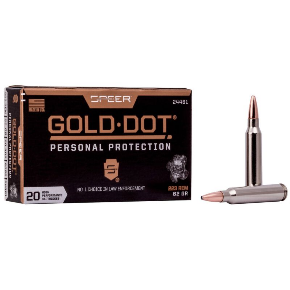 Speer Gold Dot Personal Protection .223 Remington Ammo 62gr SP 20 Rounds
