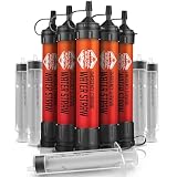 Practical Survival Reusable Emergency Water Filter Straws, 5-Pack